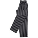 Pantalon de cuisine mixte Baggy Chef Works rayé noir et blanc XL